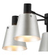 Greenport 75cm Semi Ceiling Light Adjustable Arms 16cm x 14cm Shade 5 Light E27 Sand Black/Light Grey/Silver Metal Shade-6