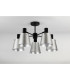 Greenport 75cm Semi Ceiling Light Adjustable Arms 16cm x 14cm Shade 5 Light E27 Sand Black/Light Grey/Silver Metal Shade-9