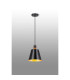 Greenport Single Pendant 23cm x 18cm Shade 1 Light E27 Sand Black/Black/Gold Metal Shade-3