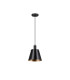 Greenport Single Pendant 23cm x 18cm Shade 1 Light E27 Sand Black/Black/Gold Metal Shade-5