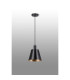 Greenport Single Pendant 23cm x 18cm Shade 1 Light E27 Sand Black/Black/Gold Metal Shade-8