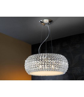 9 Light Crystal Ceiling Pendant Chrome, G9 - 1