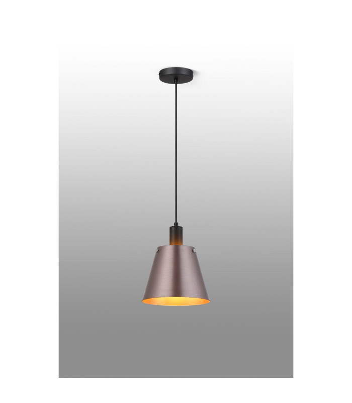Greenport Single Pendant 23cm x 18cm Shade 1 Light E27 Sand Black/Brown/Copper Metal Shade-3
