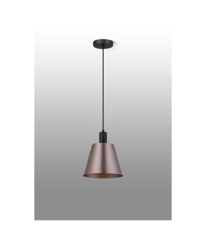 Greenport Single Pendant 23cm x 18cm Shade 1 Light E27 Sand Black/Brown/Copper Metal Shade-8