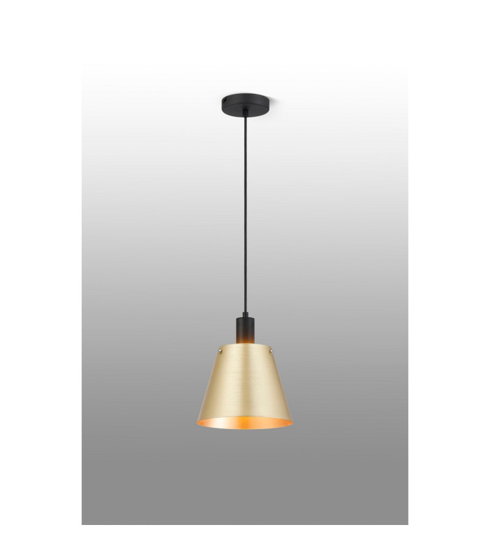 Greenport Single Pendant 23cm x 18cm Shade 1 Light E27 Sand Black/Brass/Gold Metal Shade-3