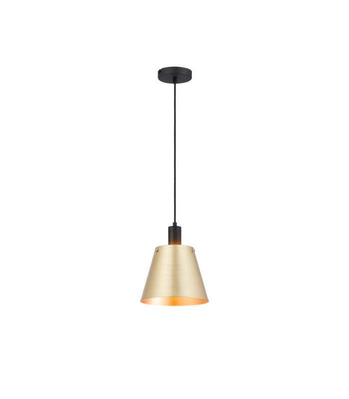 Greenport Single Pendant 23cm x 18cm Shade 1 Light E27 Sand Black/Brass/Gold Metal Shade-4