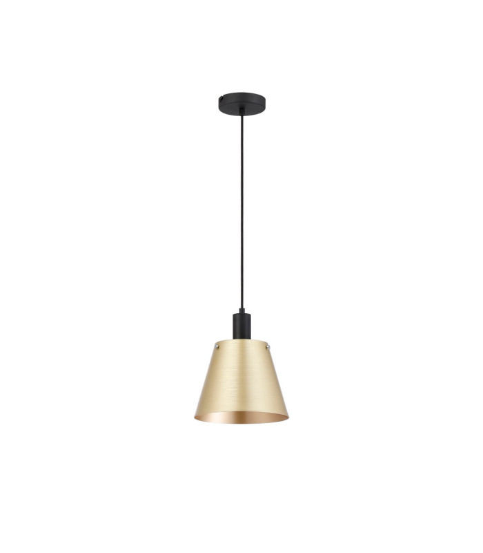 Greenport Single Pendant 23cm x 18cm Shade 1 Light E27 Sand Black/Brass/Gold Metal Shade-5