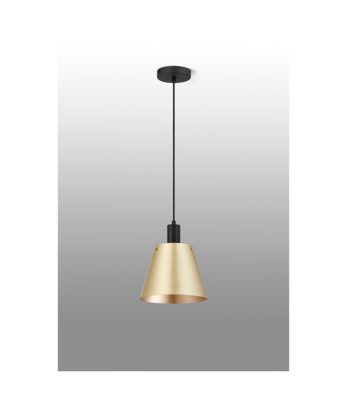 Greenport Single Pendant 23cm x 18cm Shade 1 Light E27 Sand Black/Brass/Gold Metal Shade-8