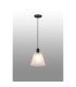 Greenport Single Pendant 23cm x 18cm Shade 1 Light E27 Sand Black/Frosted White Glass Shade-3
