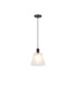 Greenport Single Pendant 23cm x 18cm Shade 1 Light E27 Sand Black/Frosted White Glass Shade-4