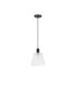 Greenport Single Pendant 23cm x 18cm Shade 1 Light E27 Sand Black/Frosted White Glass Shade-5