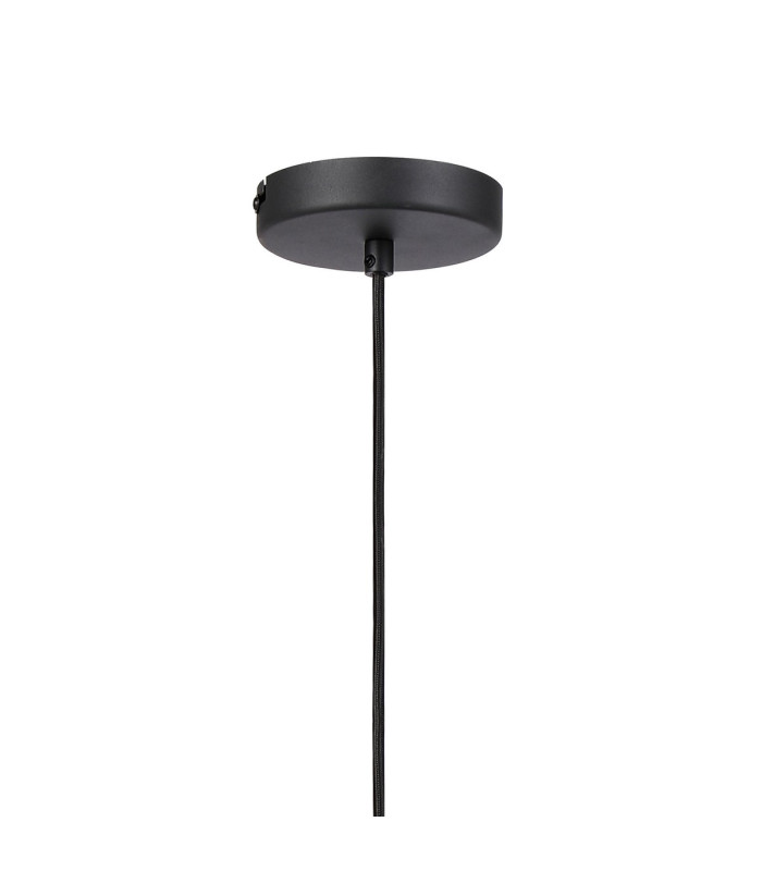 Greenport Single Pendant 23cm x 18cm Shade 1 Light E27 Sand Black/Frosted White Glass Shade-6