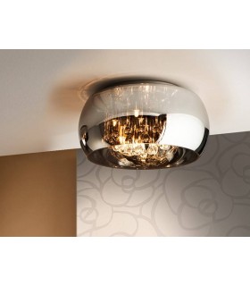 5 Light Crystal Flush Ceiling Light Chrome, Mirror, G9 - 1