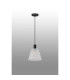 Greenport Single Pendant 23cm x 18cm Shade 1 Light E27 Sand Black/Frosted White Glass Shade-8