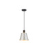 Greenport Single Pendant 23cm x 18cm Shade 1 Light E27 Sand Black/Light Grey/Silver Metal Shade-4