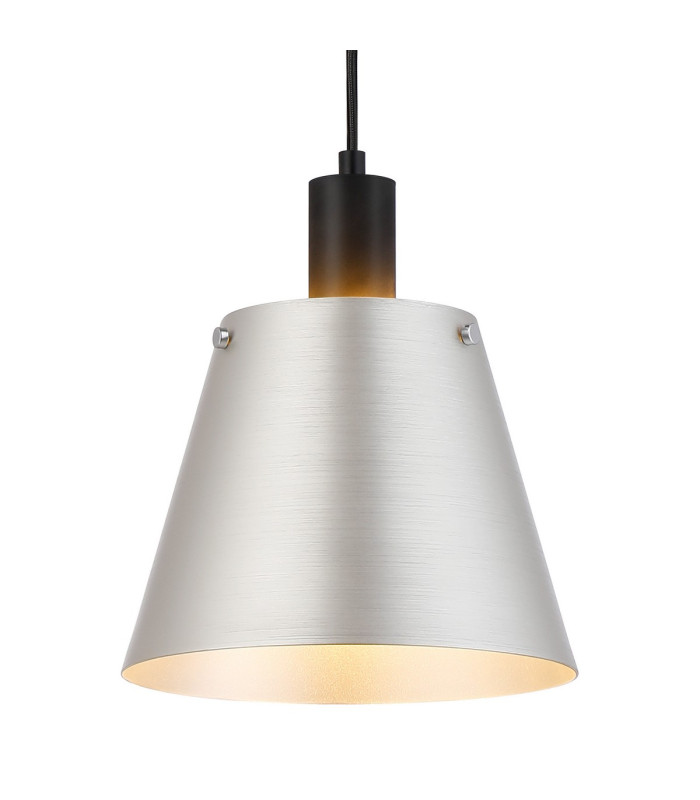 Greenport Single Pendant 23cm x 18cm Shade 1 Light E27 Sand Black/Light Grey/Silver Metal Shade-7