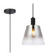 Greenport Single Pendant 23cm x 18cm Shade 1 Light E27 Sand Black/Smoke Faded Glass Shade-1