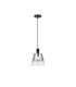 Greenport Single Pendant 23cm x 18cm Shade 1 Light E27 Sand Black/Smoke Faded Glass Shade-4
