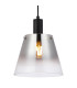 Greenport Single Pendant 23cm x 18cm Shade 1 Light E27 Sand Black/Smoke Faded Glass Shade-7