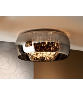 6 Light Crystal Flush Ceiling Light Chrome, Mirror, G9 - 1