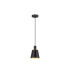 Greenport Single Pendant 16cm x 14cm Shade 1 Light E27 Sand Black/Black/Gold Metal Shade-4