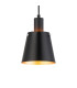 Greenport Single Pendant 16cm x 14cm Shade 1 Light E27 Sand Black/Black/Gold Metal Shade-7