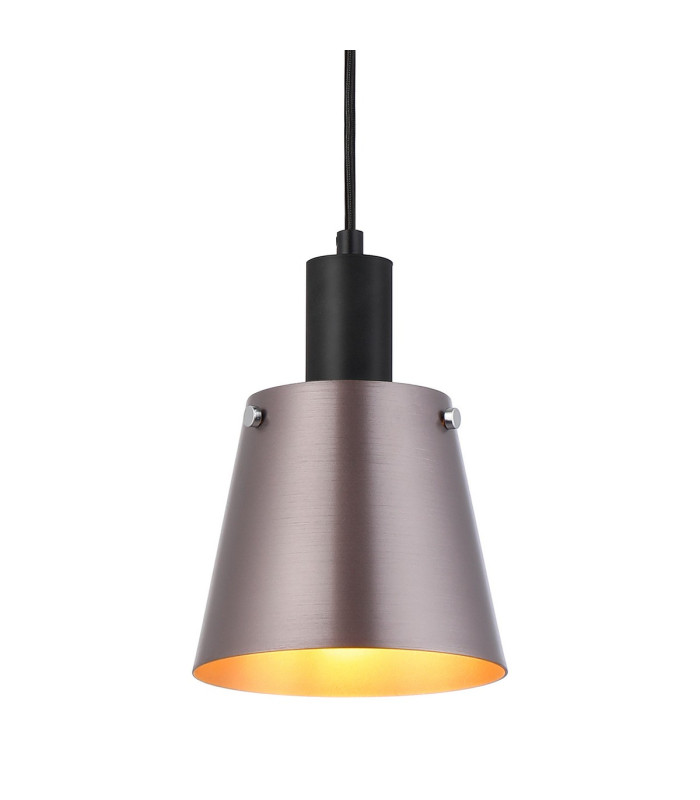 Greenport Single Pendant 16cm x 14cm Shade 1 Light E27 Sand Black/Brown/Copper Metal Shade-7