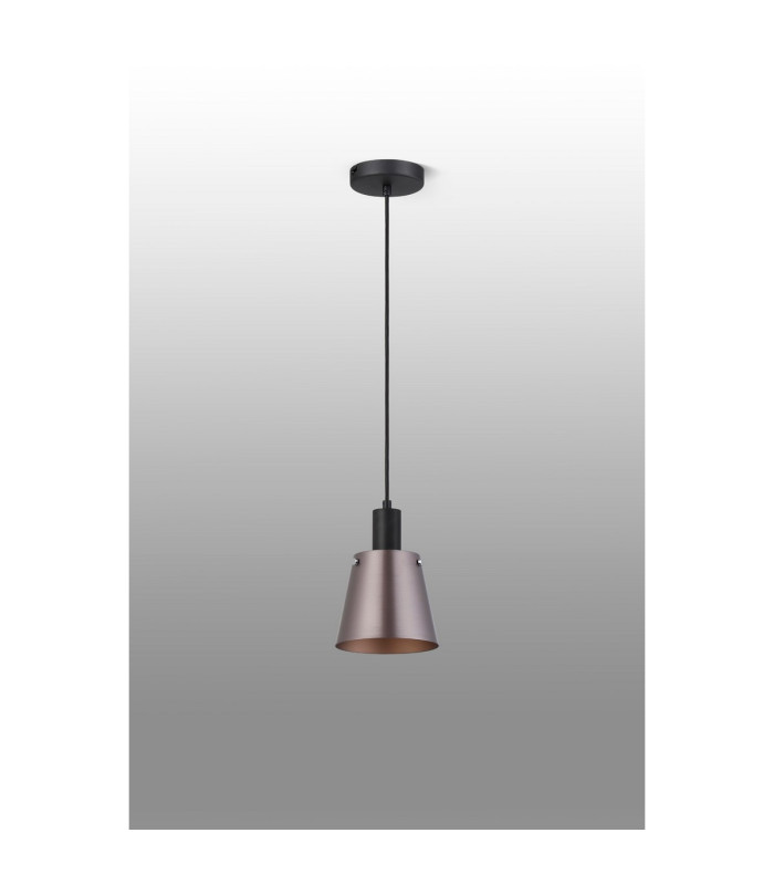 Greenport Single Pendant 16cm x 14cm Shade 1 Light E27 Sand Black/Brown/Copper Metal Shade-8