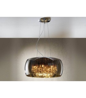 6 Light Round Crystal Ceiling Pendant Chrome, Mirror, G9 - 1