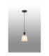 Greenport Single Pendant 16cm x 14cm Shade 1 Light E27 Sand Black/Frosted White Glass Shade-3