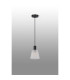Greenport Single Pendant 16cm x 14cm Shade 1 Light E27 Sand Black/Frosted White Glass Shade-4