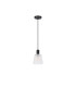 Greenport Single Pendant 16cm x 14cm Shade 1 Light E27 Sand Black/Frosted White Glass Shade-5