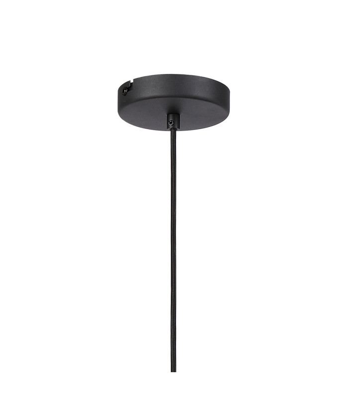 Greenport Single Pendant 16cm x 14cm Shade 1 Light E27 Sand Black/Frosted White Glass Shade-6