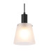 Greenport Single Pendant 16cm x 14cm Shade 1 Light E27 Sand Black/Frosted White Glass Shade-7