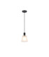 Greenport Single Pendant 16cm x 14cm Shade 1 Light E27 Sand Black/Frosted White Glass Shade-8