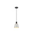 Greenport Single Pendant 16cm x 14cm Shade 1 Light E27 Sand Black/Light Grey/Silver Metal Shade-4