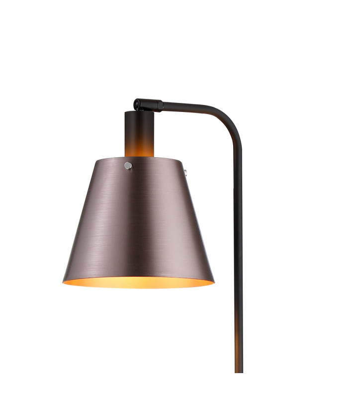 Greenport Floor Lamp 23cm x 18cm Shade 1 Light E27 Sand Black/Brown/Copper Metal Shade-7