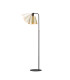 Greenport Floor Lamp 23cm x 18cm Shade 1 Light E27 Sand Black/Brass/Gold Metal Shade-4