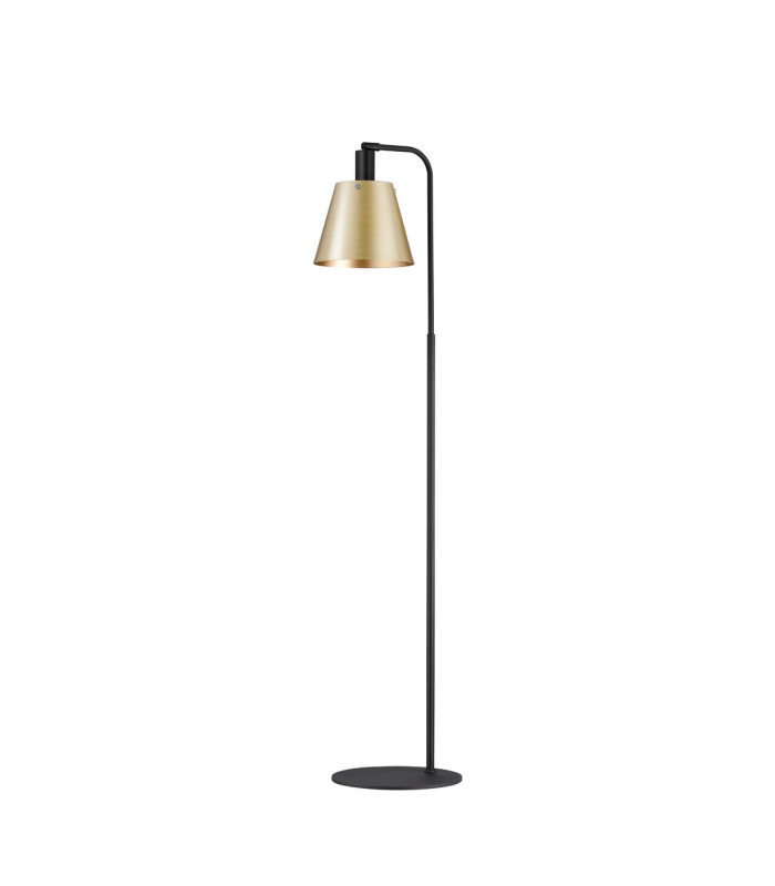 Greenport Floor Lamp 23cm x 18cm Shade 1 Light E27 Sand Black/Brass/Gold Metal Shade-5