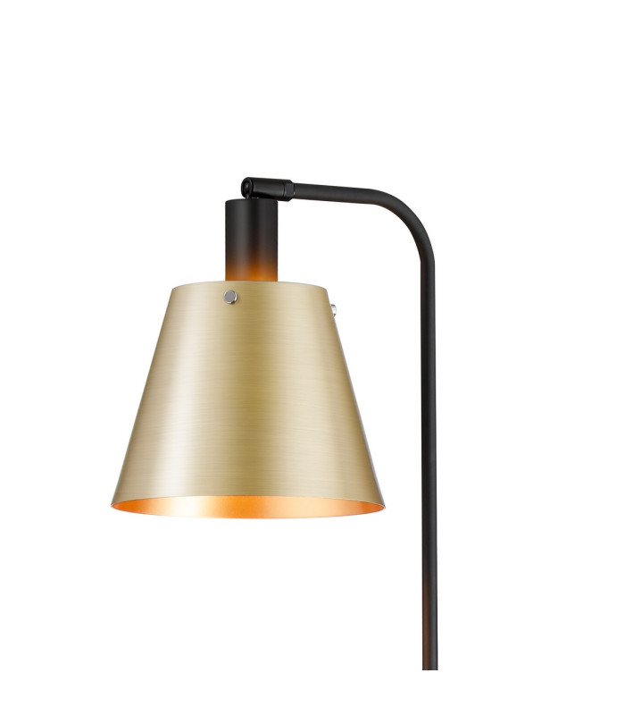 Greenport Floor Lamp 23cm x 18cm Shade 1 Light E27 Sand Black/Brass/Gold Metal Shade-8
