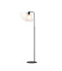 Greenport Floor Lamp 23cm x 18cm Shade 1 Light E27 Sand Black/Frosted White Glass Shade-4