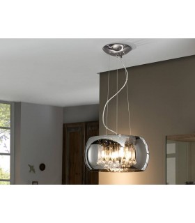 5 Light Round Crystal Ceiling Pendant Chrome, Mirror, G9 - 1