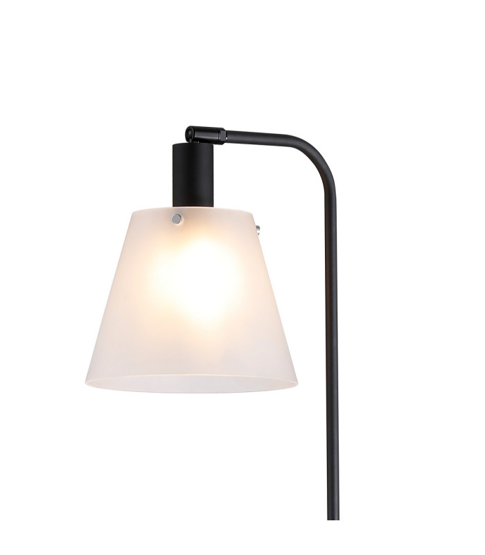 Greenport Floor Lamp 23cm x 18cm Shade 1 Light E27 Sand Black/Frosted White Glass Shade-8