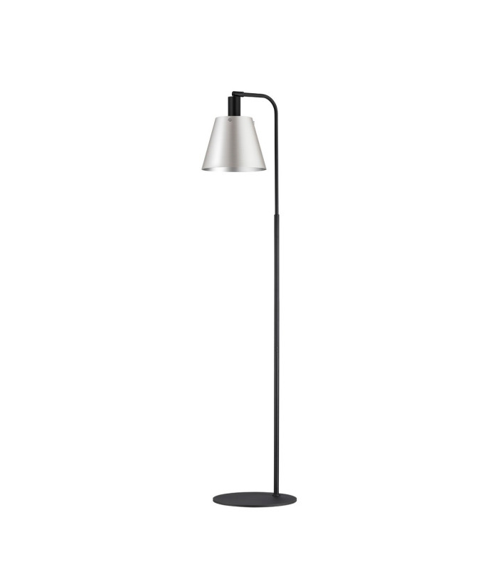 Greenport Floor Lamp 23cm x 18cm Shade 1 Light E27 Sand Black/Light Grey/Silver Metal Shade-5