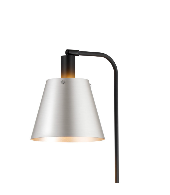 Greenport Floor Lamp 23cm x 18cm Shade 1 Light E27 Sand Black/Light Grey/Silver Metal Shade-8