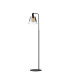 Greenport Floor Lamp 23cm x 18cm Shade 1 Light E27 Sand Black/Smoke Faded Glass Shade-1