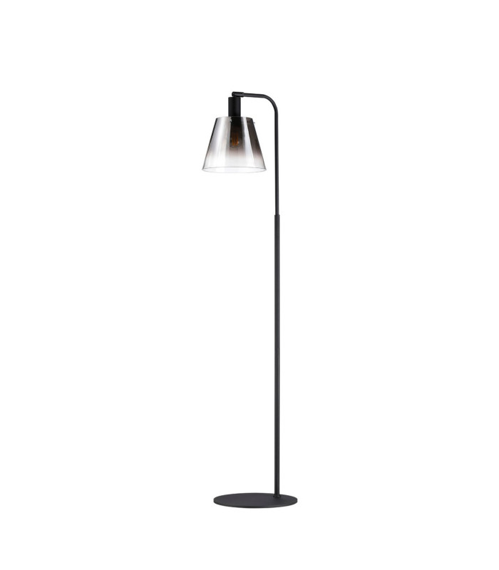 Greenport Floor Lamp 23cm x 18cm Shade 1 Light E27 Sand Black/Smoke Faded Glass Shade-5
