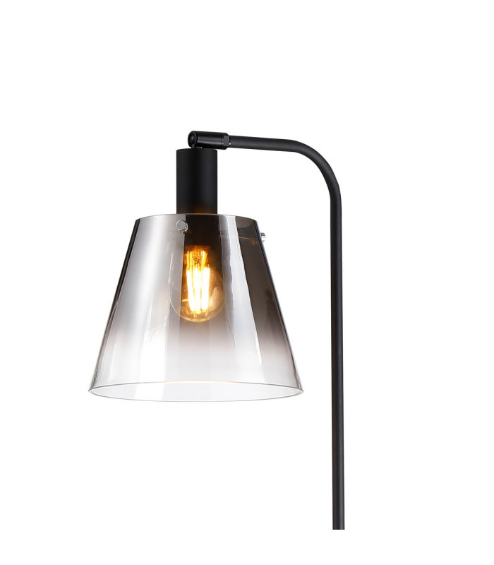 Greenport Floor Lamp 23cm x 18cm Shade 1 Light E27 Sand Black/Smoke Faded Glass Shade-8