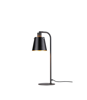 Greenport Table Lamp 16cm x 14cm Shade 1 Light E27 Sand Black/Black/Gold Metal Shade-1
