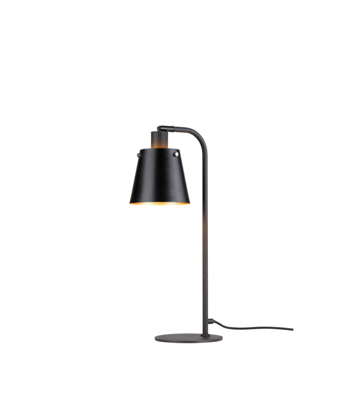 Greenport Table Lamp 16cm x 14cm Shade 1 Light E27 Sand Black/Black/Gold Metal Shade-1